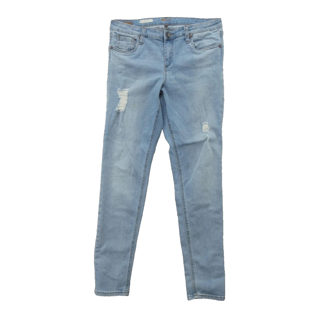 Kut From The Kloth Jeans Womens 10 Light Wash Mia Toothpick Skinny Distressed